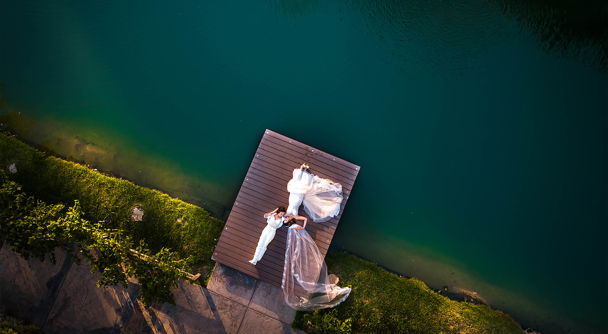 aerial wedding photography